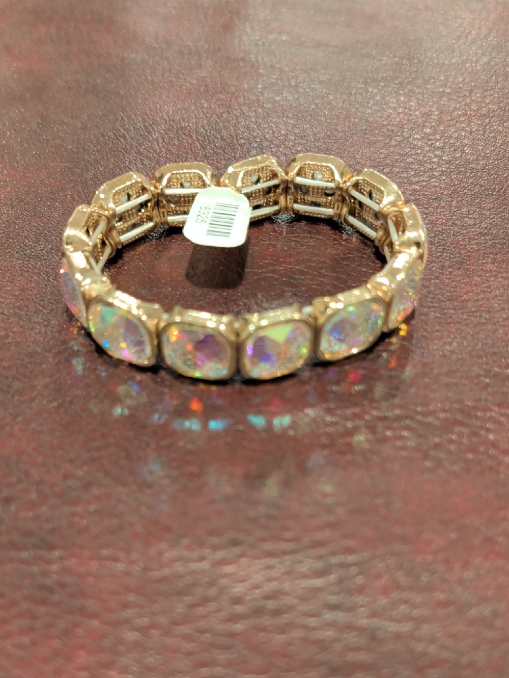 Gold Bracelet with Iridescent Opal Stones - Women Jewelry